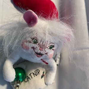 Annalee Catnip Craze Red and White Whimsical Cat Decor